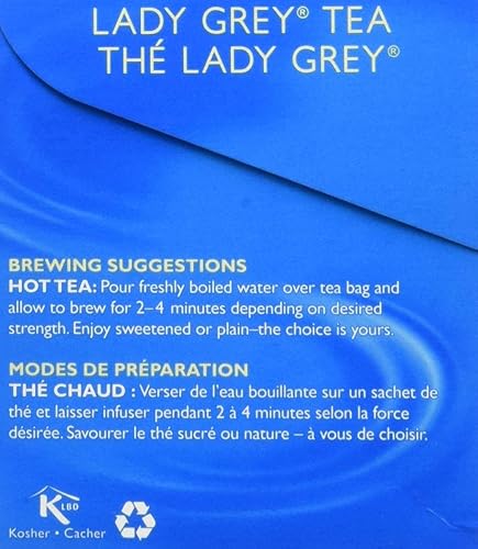 Miniatura 5 de Twinings Lady Grey - Bolsitas de té envueltas individualmente, con cafeína, té cítrico refrescante, 20 unidades (paquete de 6), disfruta caliente o