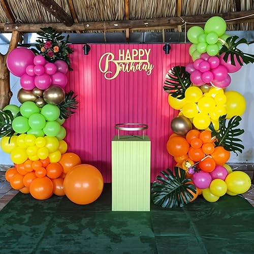 Miniatura 8 de Globos Arcoíris, 60 Piezas Globos Coloridos, Globos Rosa Fuerte Mate Verde Azulado Azul Verde Naranja Amarillo Dorado Para Cumpleaños Baby Shower