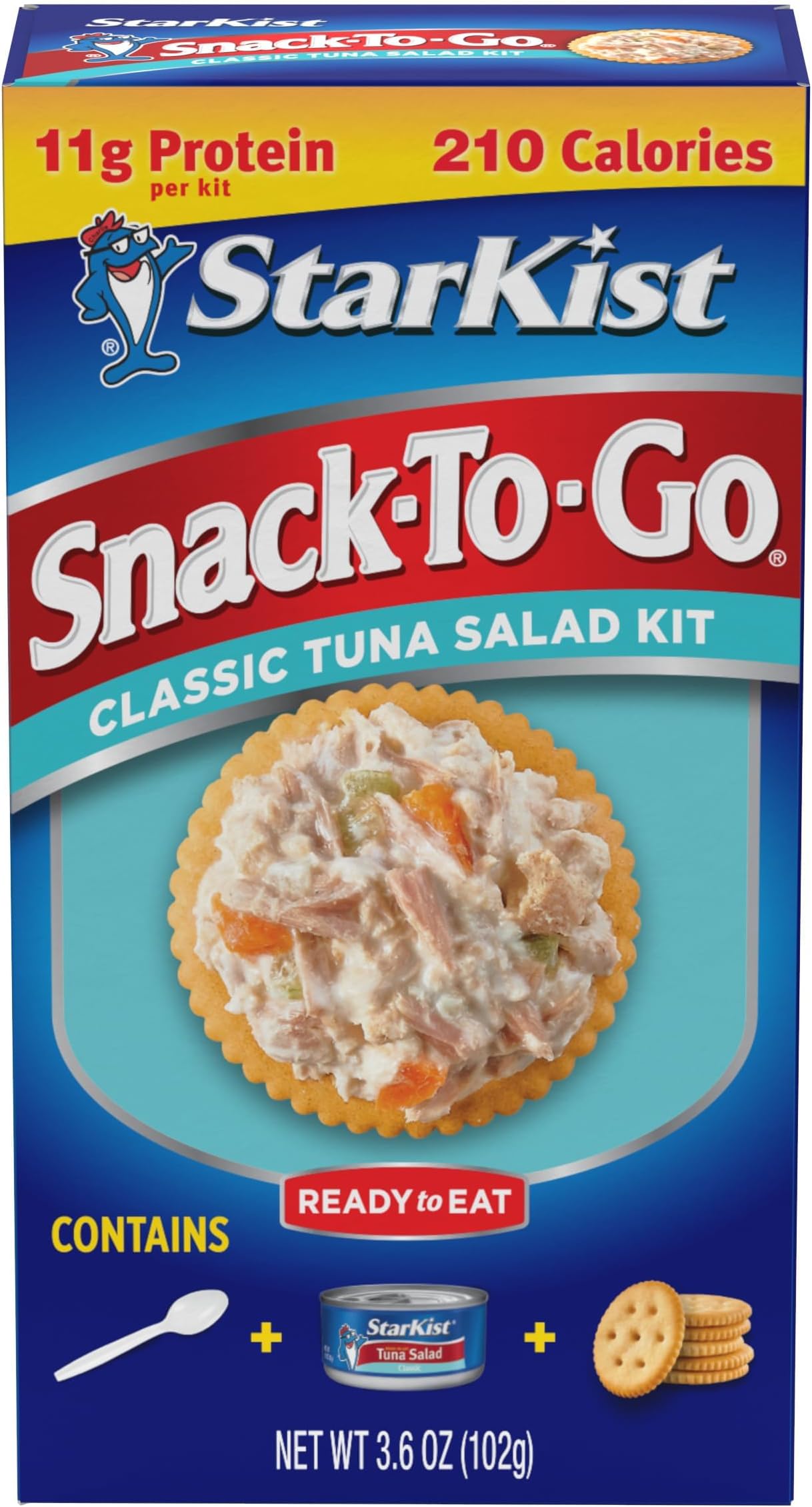 StarKist Snack-To-Go Ready to Eat Meals Tuna Salad Kit, 3.6 oz (1 Pack) Classic Tuna Salad with Crackers Kit