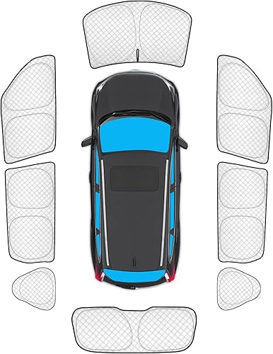 Miniatura 9 de KMF Paquete de 5 parasoles para ventana de automóvil para Toyota Corolla 2019-2022 2023, visera plegable para parabrisas lateral completotrasero