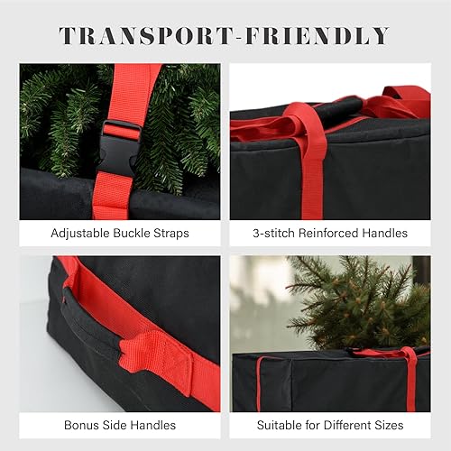 Miniatura 4 de Tree Nest Bolsa de almacenamiento con ruedas para árbol de Navidad, caja de árbol de Navidad de 9 pies para árboles artificiales desmontados, bolsas
