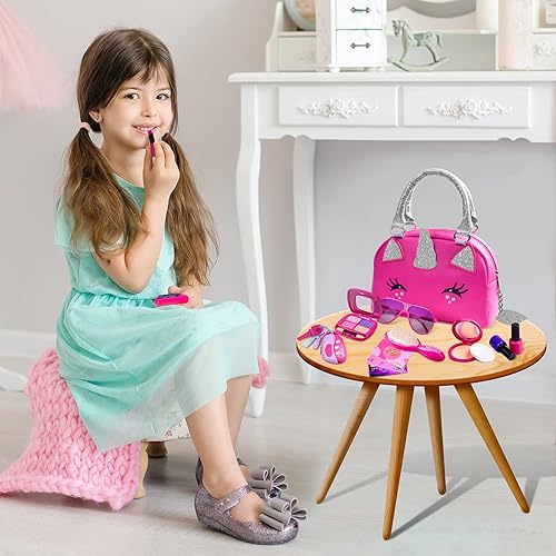 Miniatura 9 de Juego de monedero para niñas pequeñas con juguetes de maquillaje, juguetes para niñas pequeñas para regalos de niñas de 3, 4, 5, 6, 7 años, bolso