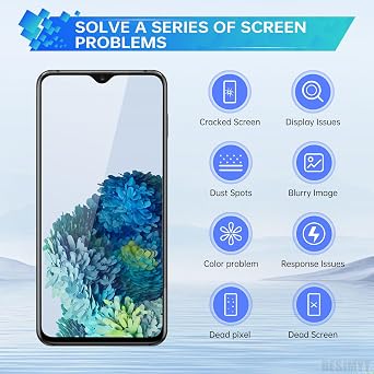 for Samsung Galaxy A14 5G Screen Replacement A14 5G LCD Display Touch Digitizer Full Assembly with Frame Side Button Ear Speaker Vibration Motor Glass Repair Tools Kit SM-A146U