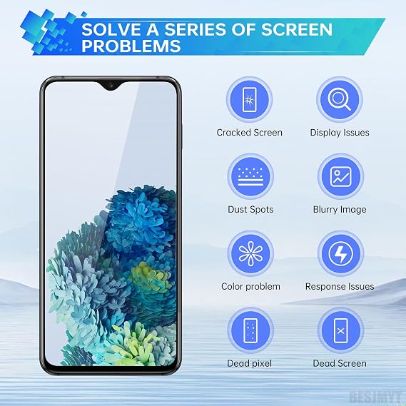 for Samsung Galaxy A14 5G Screen Replacement A14 5G LCD Display Touch Digitizer Full Assembly with Frame Side Button Ear Speaker Vibration Motor Glass Repair Tools Kit SM-A146U
