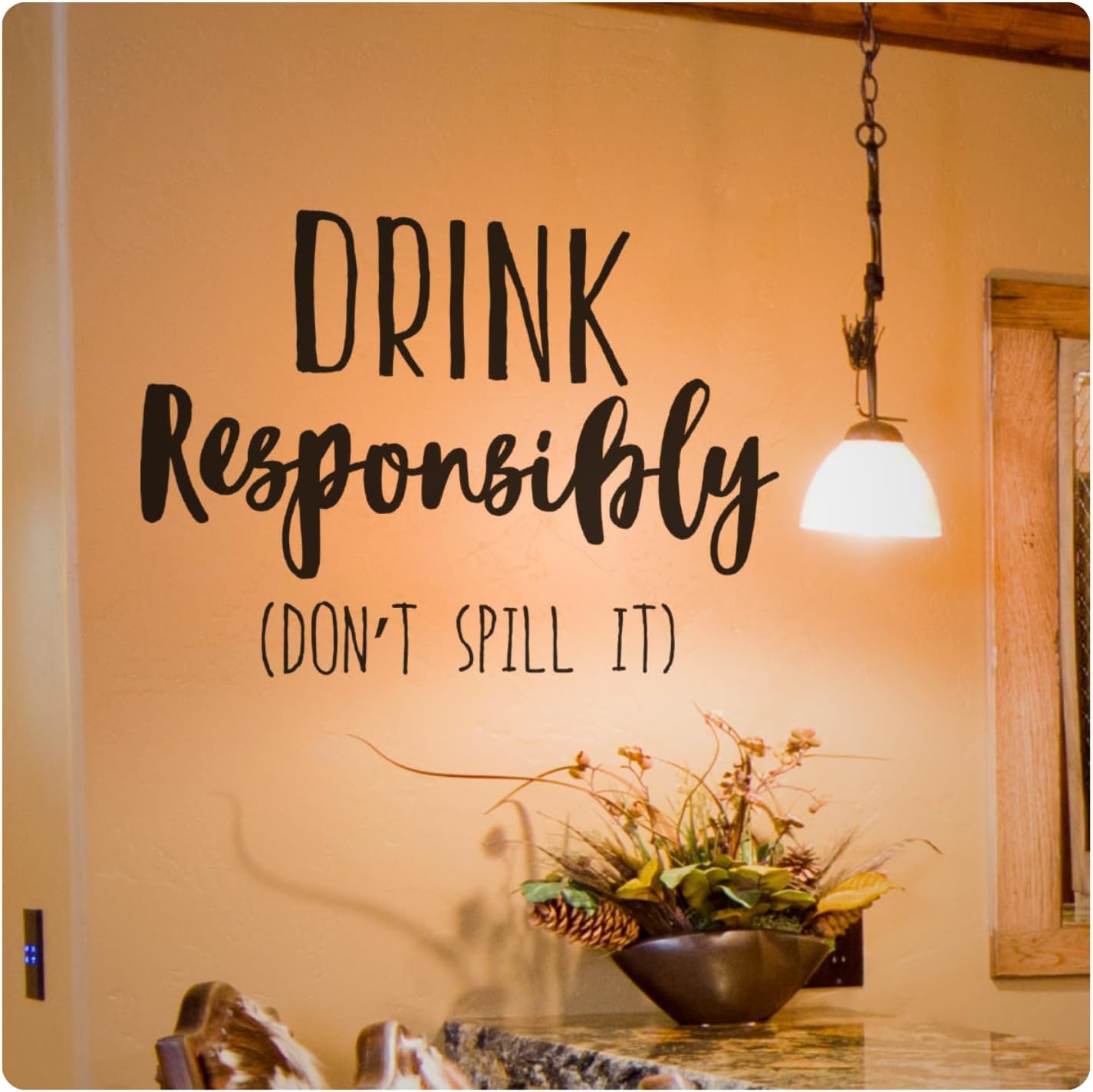 My Vinyl Story - Drink Responsibly - Funny Wall Decal Sticker Quote Art Decor Saying for Home Bar Party Sign Wine Nook Kitchen Drink Station Housewarming Decoration, Removable (Black, 40x30 inches)