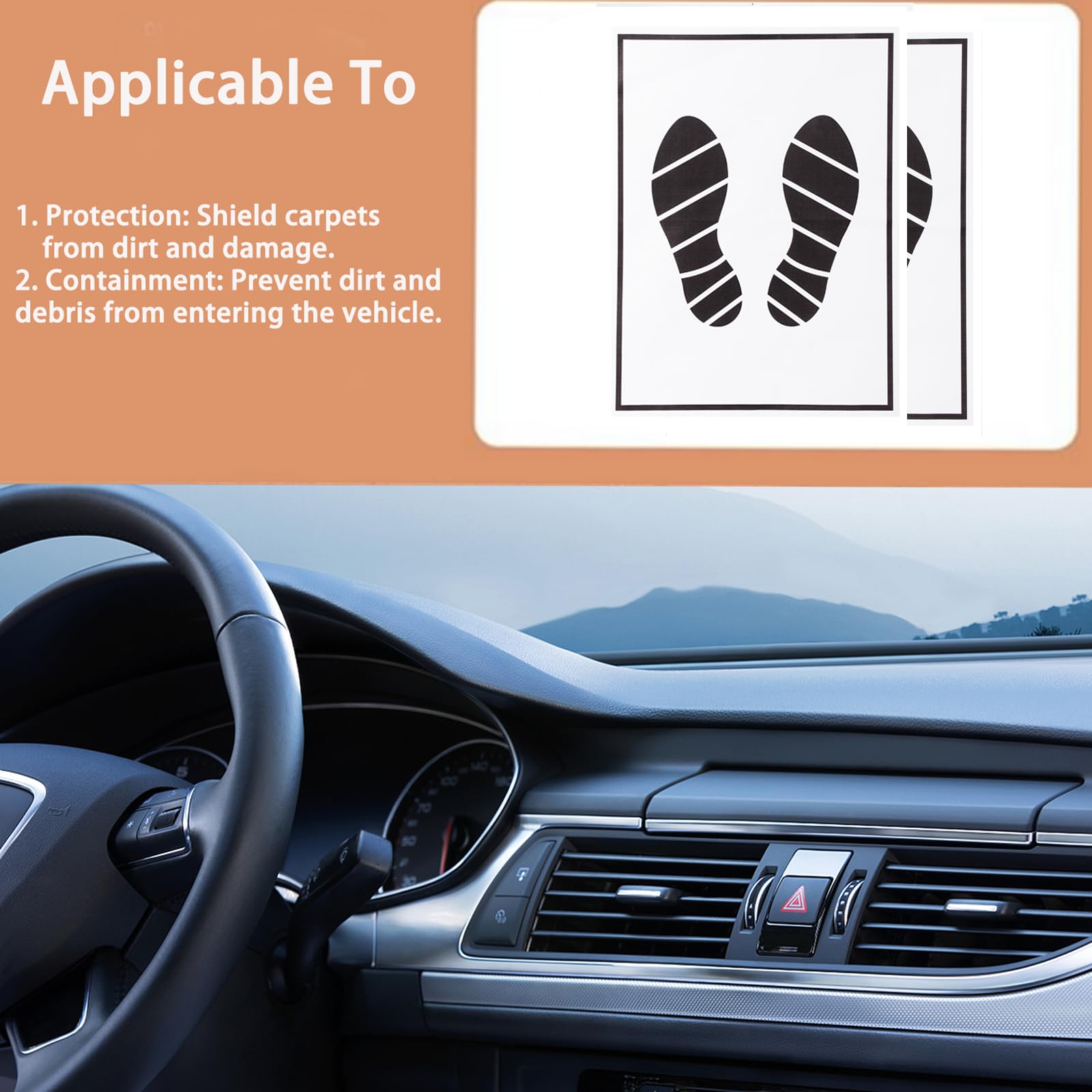 CYDZSW 50Pcs Paper Floor Mats for Cars and Trucks Disposable Clear Car Mat Auto Detailing Dealership Supplies Floor — view 4