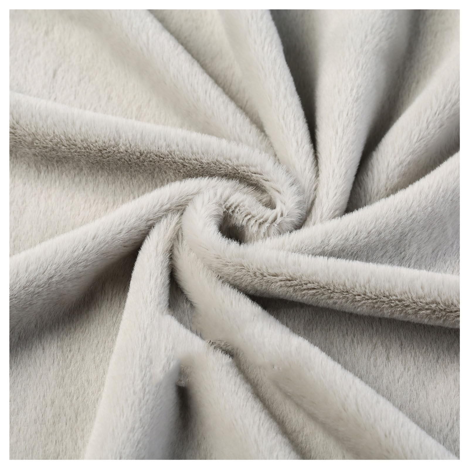 AITAF Soft and Fluffy Faux Fur Fabric, 5mm Shaggy, Polyester/Acrylic, Solid, Light Grey, 50x160cm/50x50cm