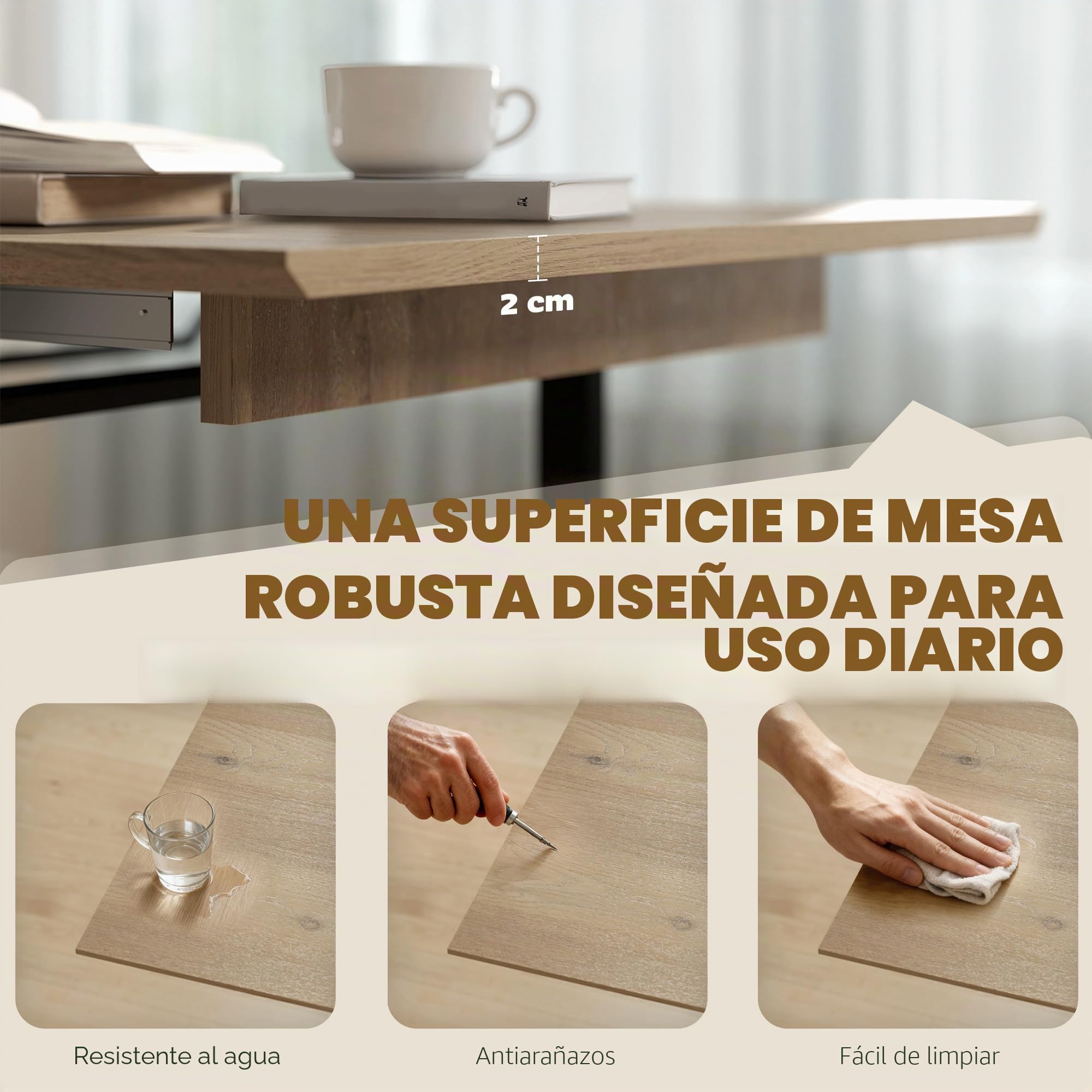 HOMCOM Mesa de Comedor Extensible para 6-8 Personas 140/180x80cm Natural