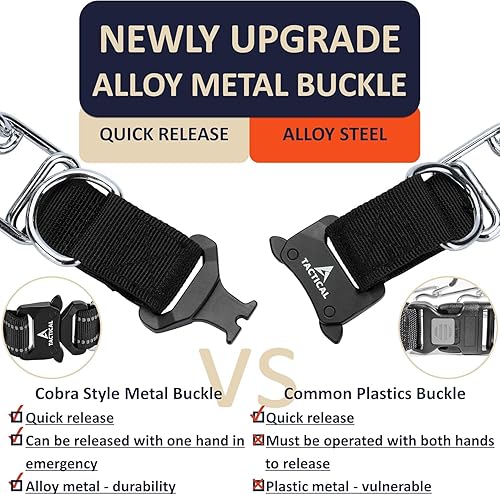 Miniatura 4 de Collar de entrenamiento para perros de liberación rápida, ajustable, de acero inoxidable, para perros pequeños, medianos y grandes (negro,