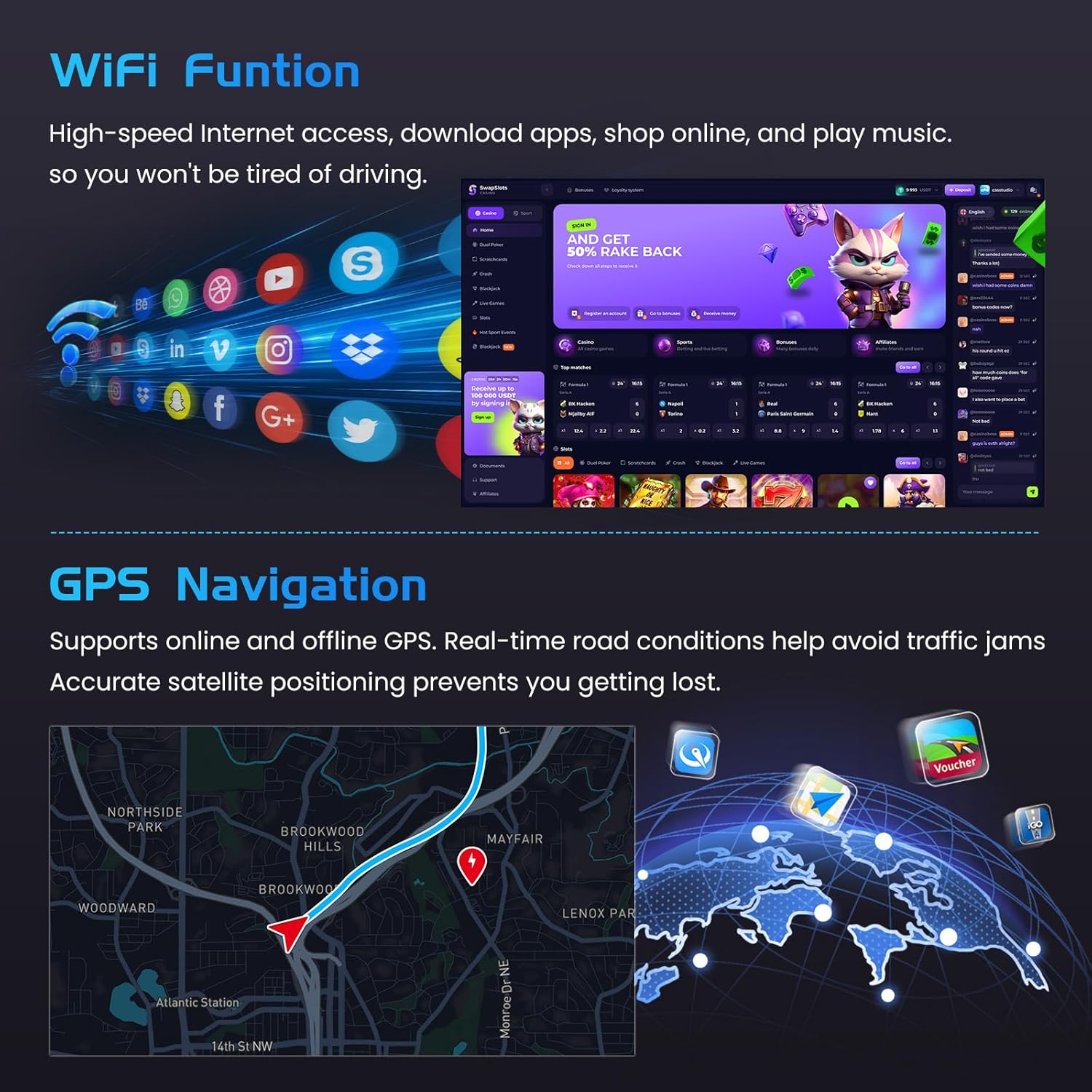 4+128G for Dodge Grand Caravan 2011-2020 Chrysler Town and Country 2011-2016 Chrysler Grand Voyager 2011-2015 Radio CarPlay 9" Incell Touchscreen Car Stereo Android 15 GPS 15UI Backup Camera