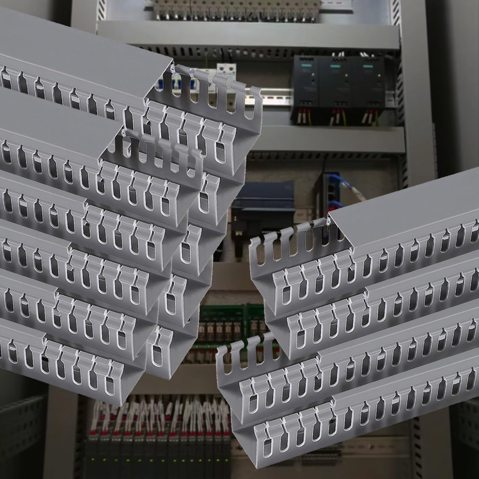 Canaleta de cableado de ranura abierta, organizador de correctores de cables para conferencias y salas de computadoras, gestión profesional de cables para rack de servidores