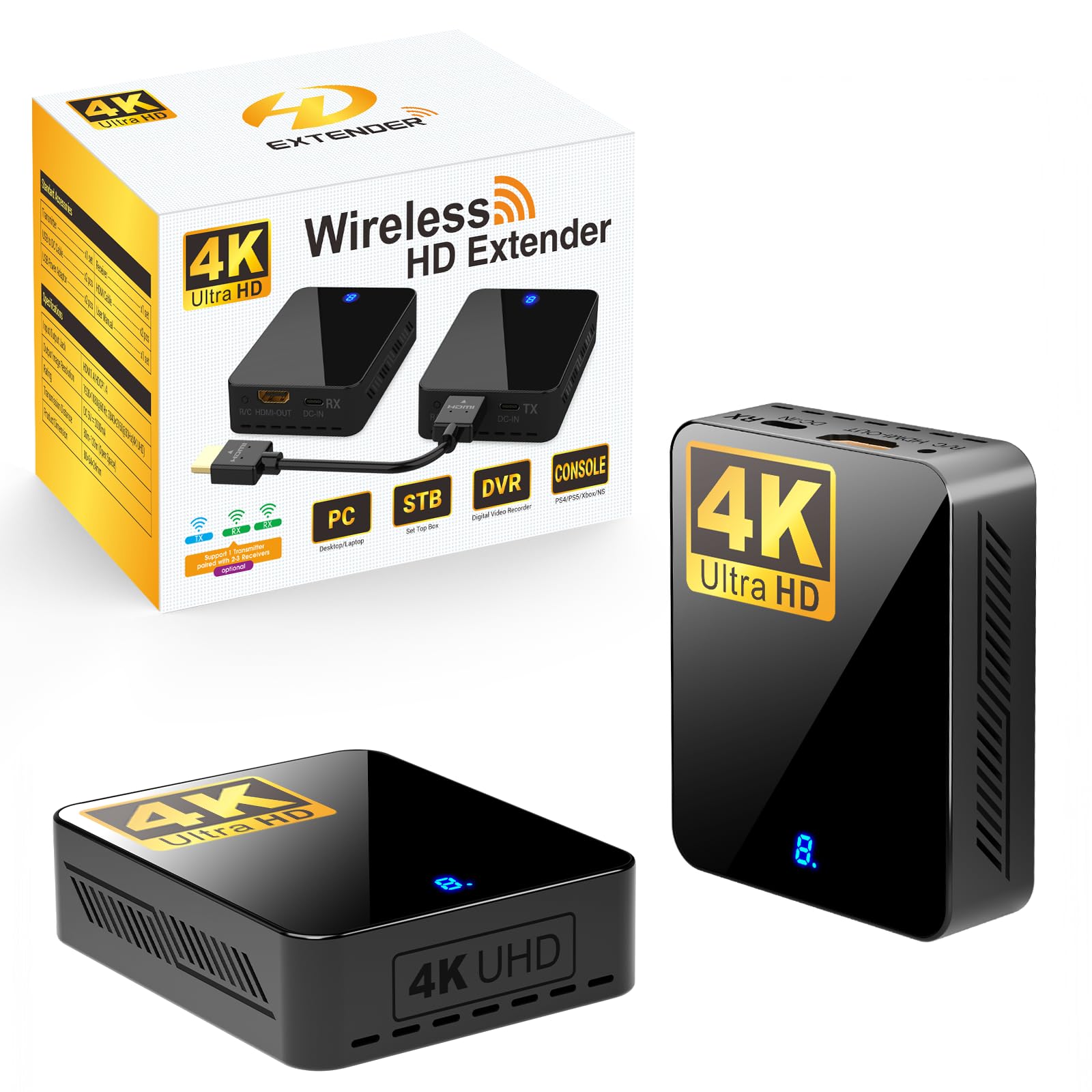 Amazon.com: Wireless HDMI Transmitter and Receiver 4K 30Hz, 400FT