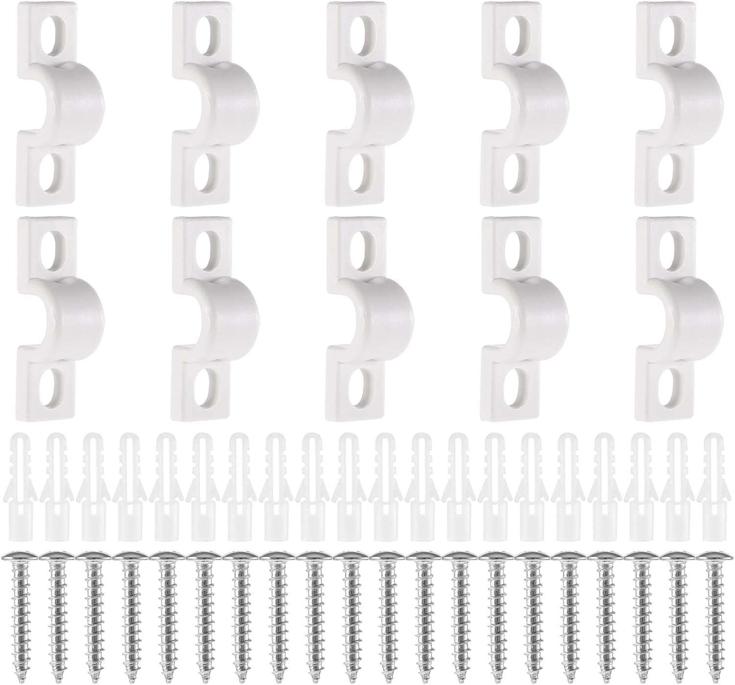10 PCS Wire Shelf Clips, Shelf Clips for Metal Shelving Closet Maid Shelfs Clip Metal Shelfs Clip with Screws Expansion Tubes Metals Wire Clipes for Wires Shelving Concrete Installation Accessories