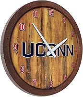 Vista 154 de The Fan-Brand NCAA Oklahoma Sooners: Faux Barrel Top Wall Clock Sports Team Bar Sign Décor - Home Man Cave, Party Decoration - Made On Demand