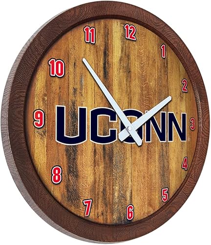 Miniatura 154 de The Fan-Brand NCAA Oklahoma Sooners: Faux Barrel Top Wall Clock Sports Team Bar Sign Décor - Home Man Cave, Party Decoration - Made On Demand