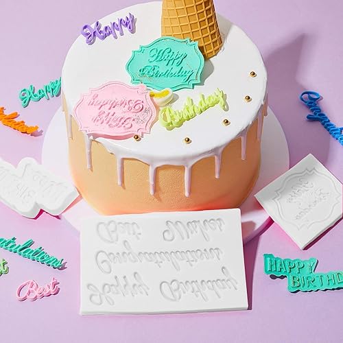 Miniatura 5 de 6 moldes de silicona para fondant de cumpleaños, moldes de chocolate, moldes de silicona para decoración de pasteles, decoración de cupcakes,