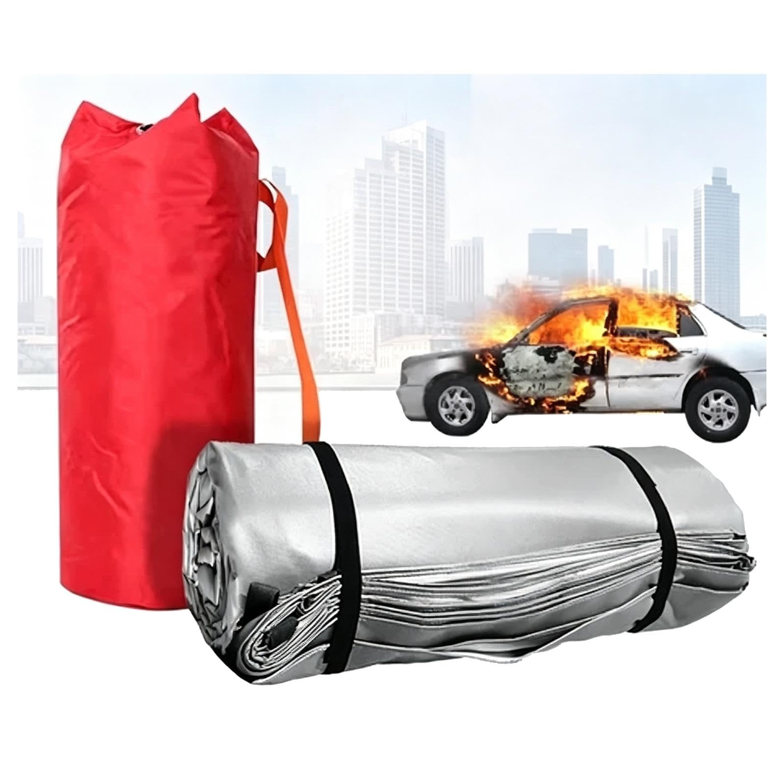 Manta Ignífuga De Emergencia Para Vehículos Con Bolsa De Transporte
