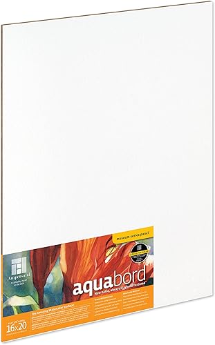 Miniatura 21 de Ampersand Art Supply Panel de pintura de acuarela: Serie Museo Aquabord, perfil plano de 1/8 pulgadas, 6 "x 6" - Paquete de 4