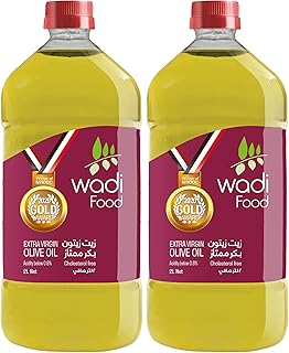 زيت زيتون بكر بعبوة بلاستيك قابلة لإعادة التدوير من وادي فود، 2 ل، عبوة من قطعتين
