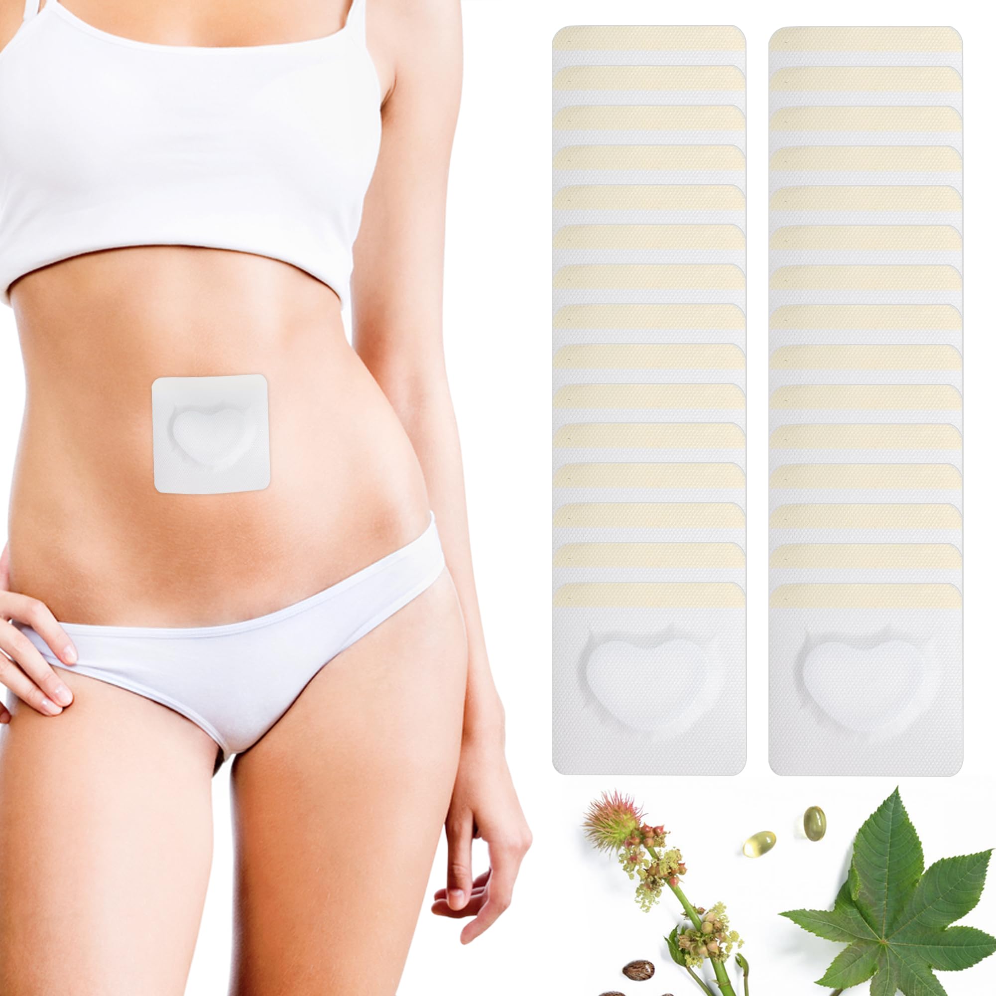 45Pcs Castor Oil Patches Pack Wrap, Highly Absorbent Cotton Castor Oil Packs Wrap, Anti-Seepage (Oil Not Included)