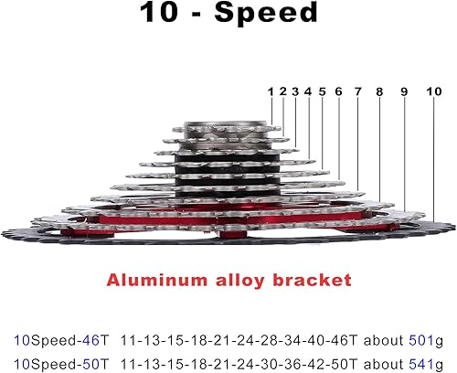 Miniatura 8 de Casete de bicicleta de montaña de 10 velocidades apto para bicicleta MTB, bicicleta de carretera, súper ligero