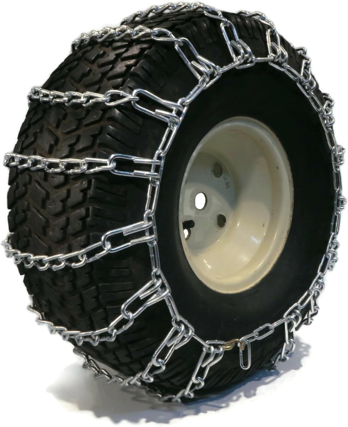 2 Link Tire Chains & Tensioners for John Deere Lawn Mowers with 20x10x10 Tires