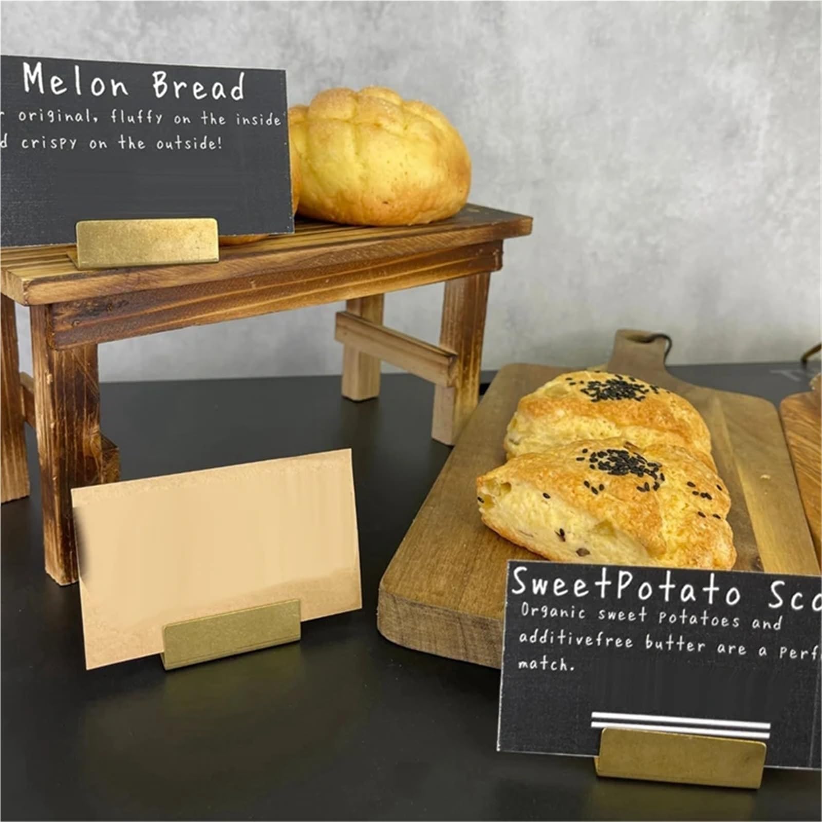 Tischkartenhalter aus Messing, breit, Vintage-Tischkartenhalter, antiker kleiner Tischkartenständer, Memo-Preisschilder, 10 Stück