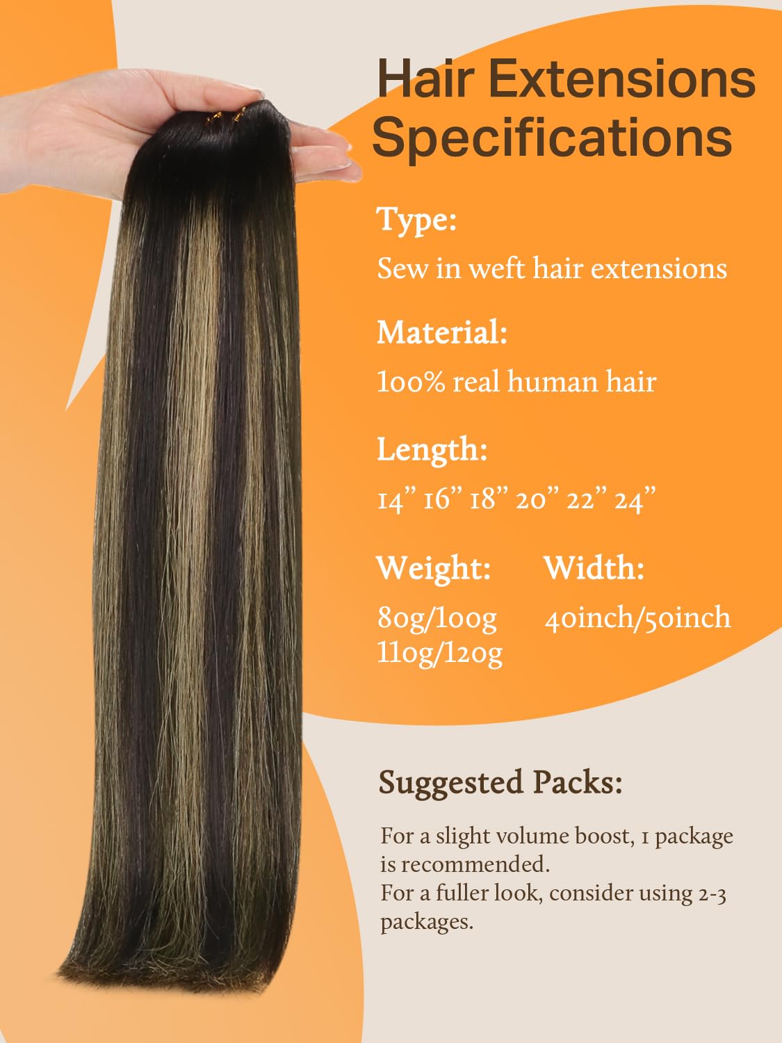DOORES Tressen Echthaar Haar Extensions, Balayage NatüRliches Schwarz Bis Hellblond 60cm (24zoll) 100g, Hair Extensions HaarverläNgerung Echthaar Glattes Haar Extensions | Balayage Natürliches Schwarz bis Hellblond, Remy Echthaar seidig glatt nahtlos natü