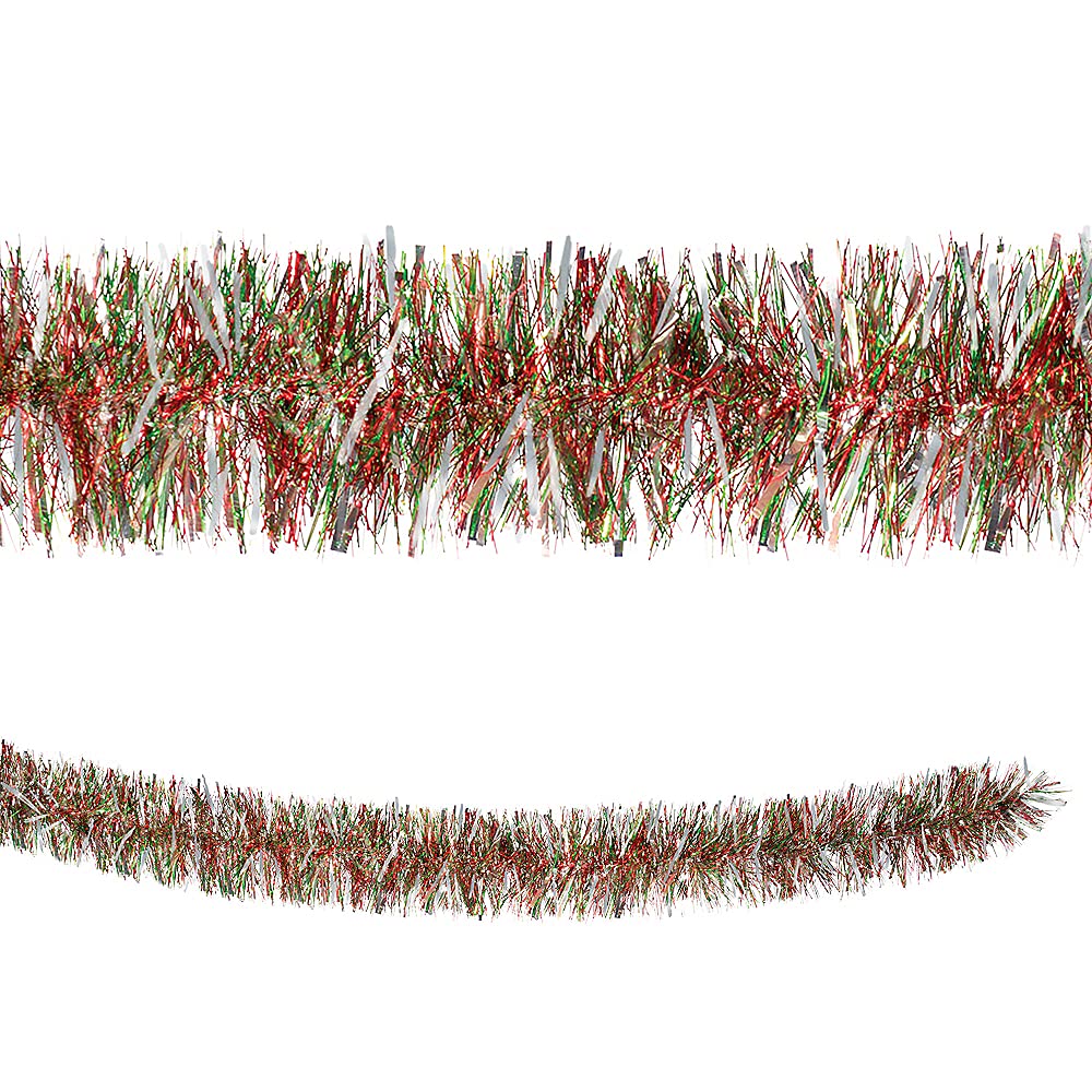 amscan Tinsel Boa Garland | Red, Green and Silver | 1 Pc