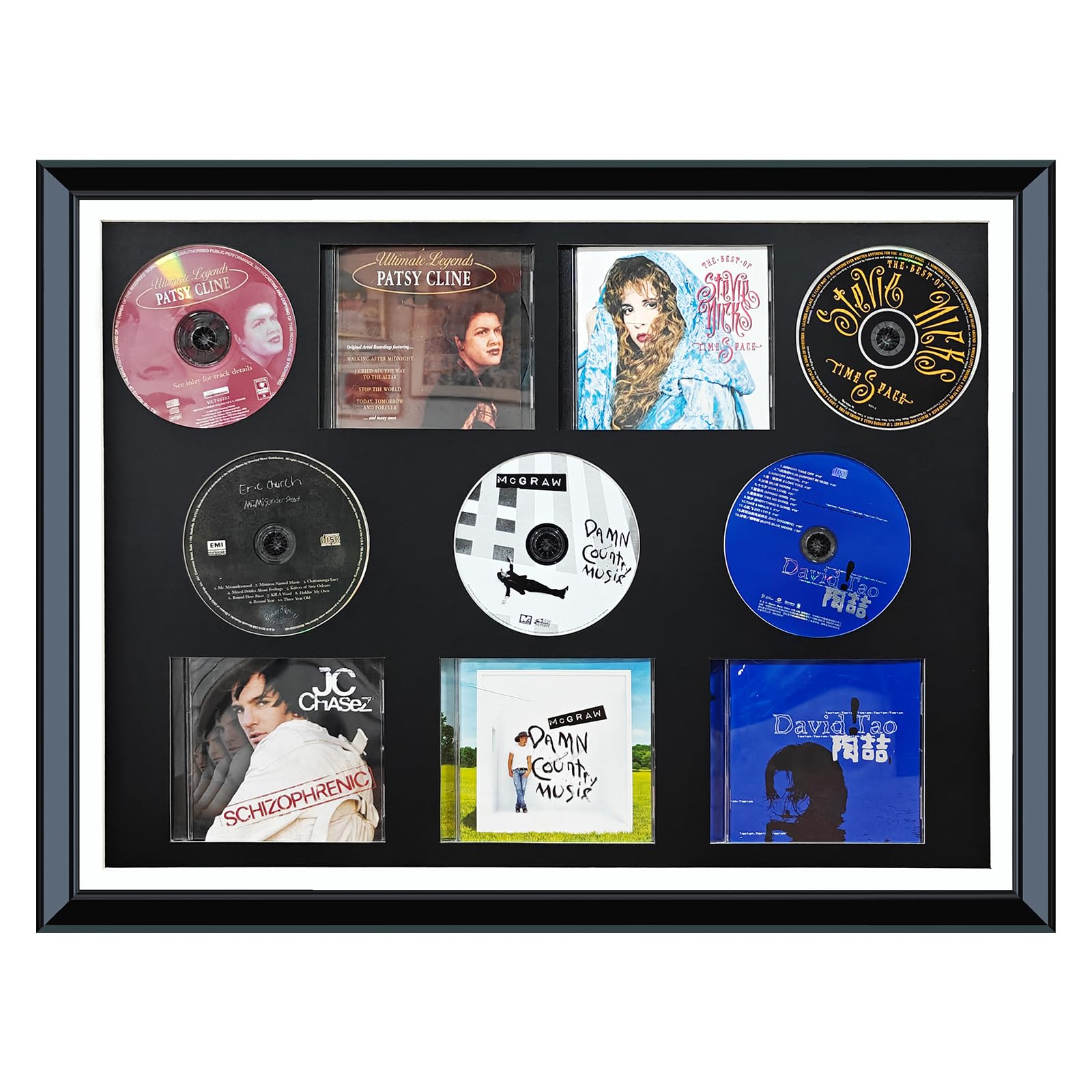Estuche de almacenamiento de CD/DVD, organizador de caja de DVD, exhibición de colección de discos, marco de exhibición de caja de CD/DVD de madera, marco de exhibición de álbum Signe, regalo de