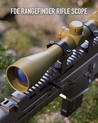 Miniatura 5 de PINTY Alcance de rifle de telémetro, 3-9 x 40 pulgadas, rojo y verde, con 5 niveles de brillo, anillos de montaje para riel Picatinny Weaver,