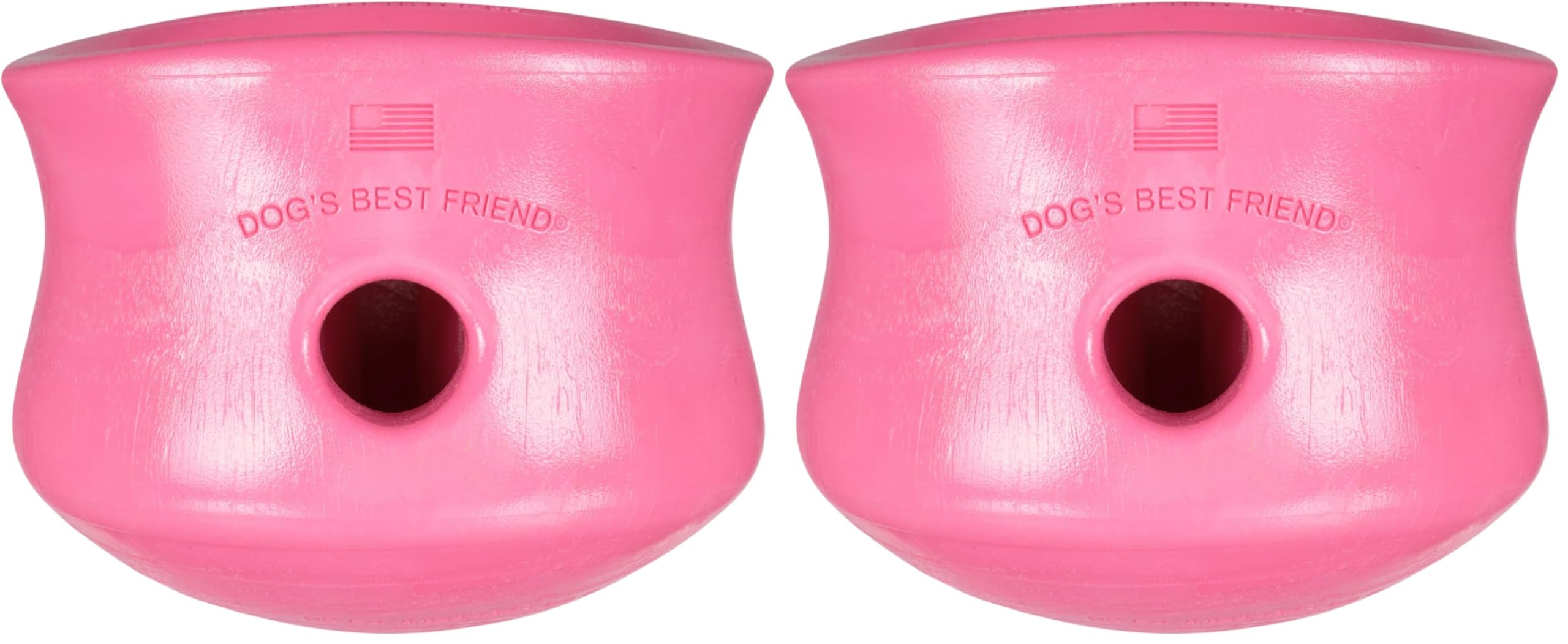 WEST PAW Zogoflex Toppl Interactive Treat Dispensing Puzzle Dog Toy for Mental Stimulation &amp; Enrichment-Holds Kibble &amp; Treats-Lickable, Freezable &amp; Dishwasher Safe-Made in USA-XL-Geranium (Pack of 2)