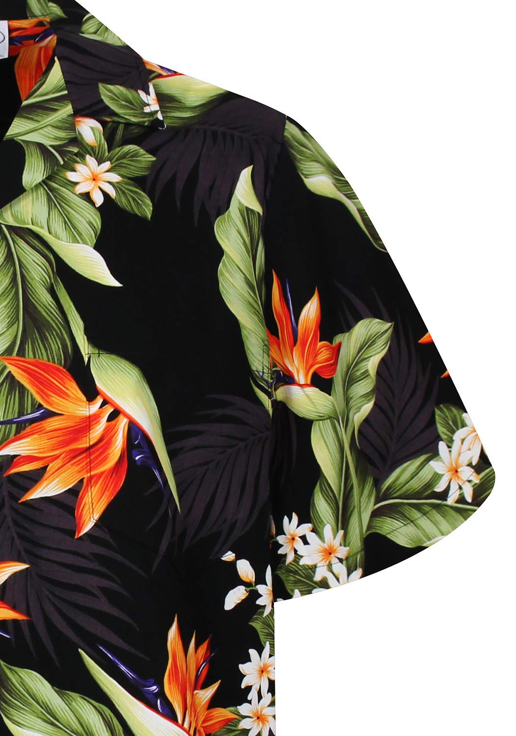 Pacific Legend Originale-Camicia-Hawaiana, Manica-Corta, Strelitzie, Nero, 3XL