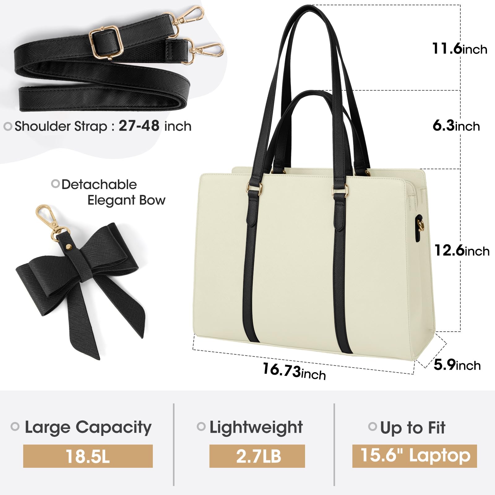 Borsa per computer portatile da 15,6 pollici borsa tote bag in pelle impermeabile valigetta per computer professionale business ufficio borsa da lavoro
