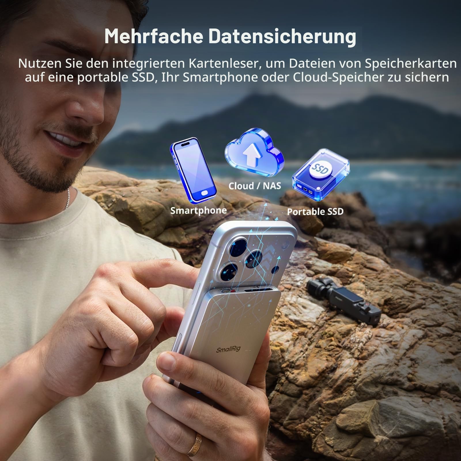 SMALLRIG Portable SSD 1TB, Up to 1000MB/s, USB-C, USB 3.2 Gen 2, Aluminum