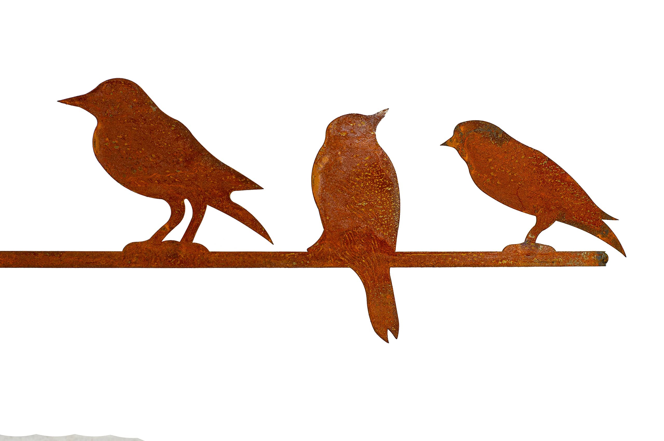 Gartenstecker Metall Vögel im Edelrost Design - Metall Gartendeko Figuren mit Vogel Motiv - rostige Gartendekoration
