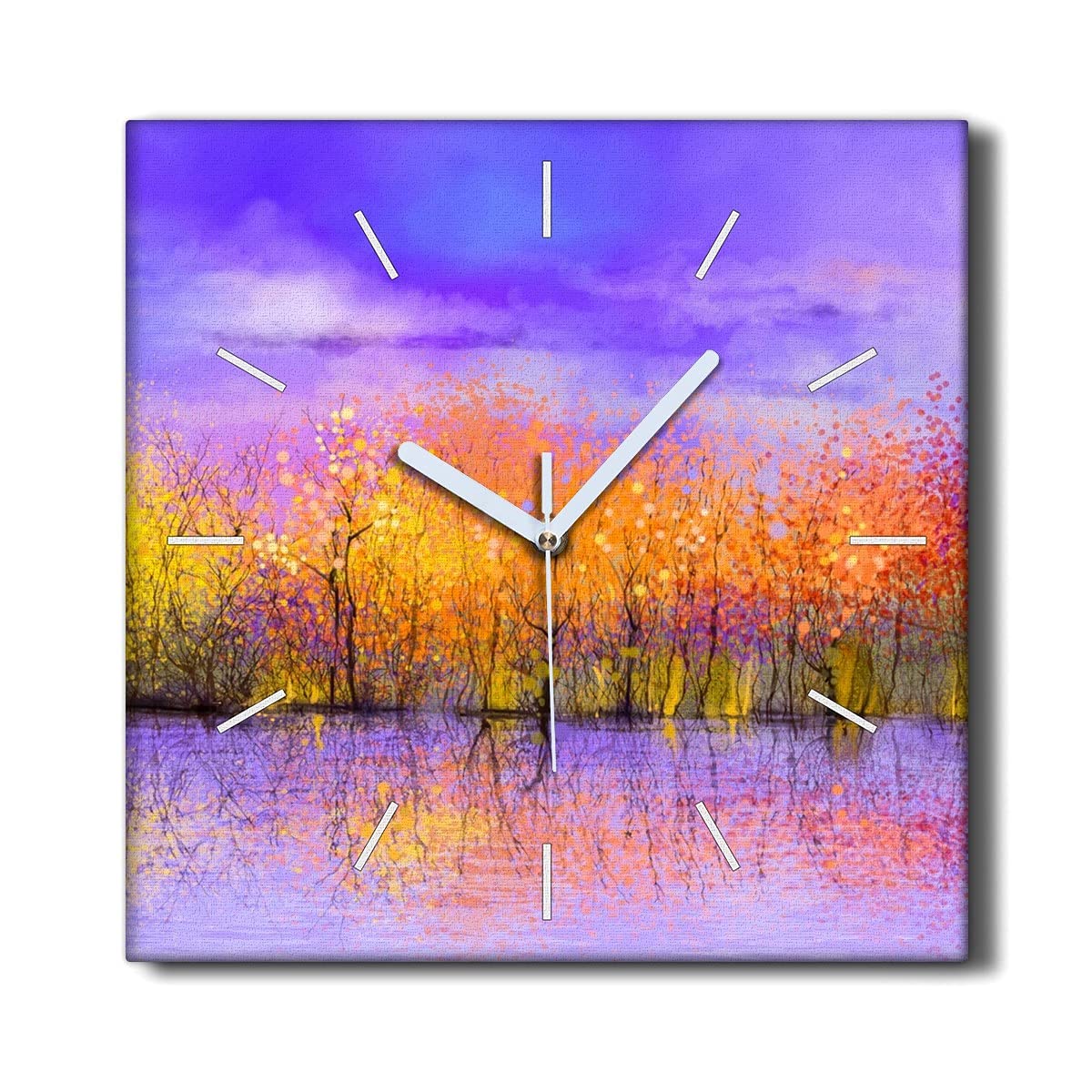 Horloge Murale sans tic-tac Silencieuse Toile 30x30cm Décoration Salon Coloray