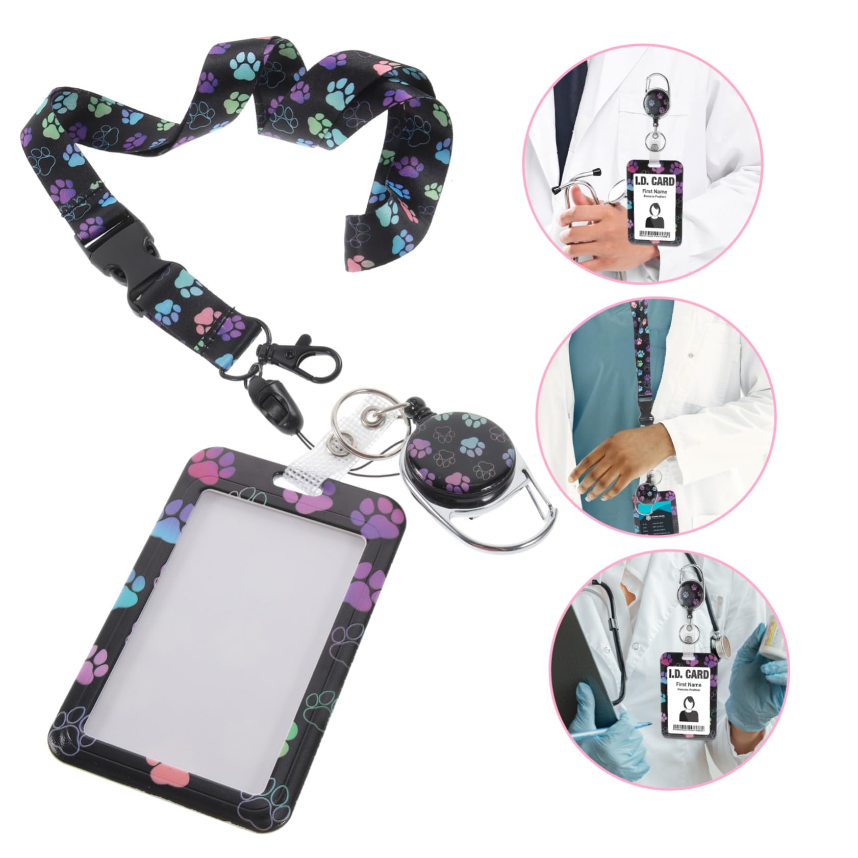 Lurrose Lot De 5 Porte-cartes Multifonctions Avec Cordon Et Porte-badge Pour Étudiants