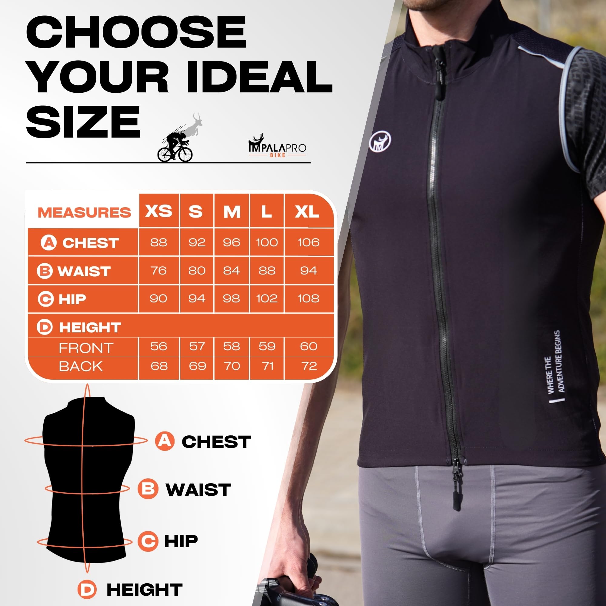 IMPALAPRO Gilet Vélo Réfléchissant – Gilet Sans Manche Coupe Vent Vélo