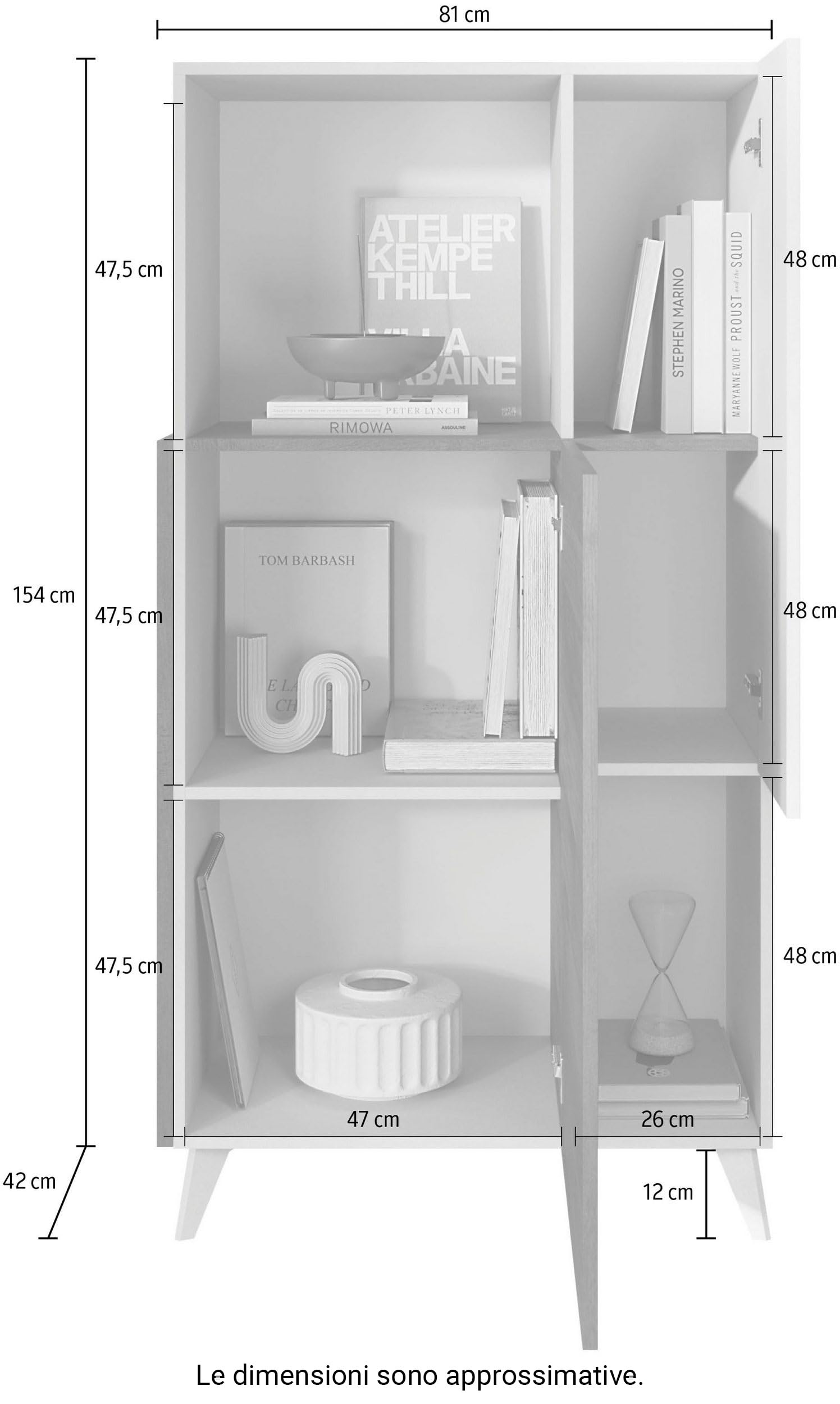Web Convenienza Mobile contenitore a 2 Ante Made in Italy – Credenza Contenitore Collezione Riviera per Soggiorno Cucina Ingresso Sala Mobile Design moderno (Cashmere/Mercure)