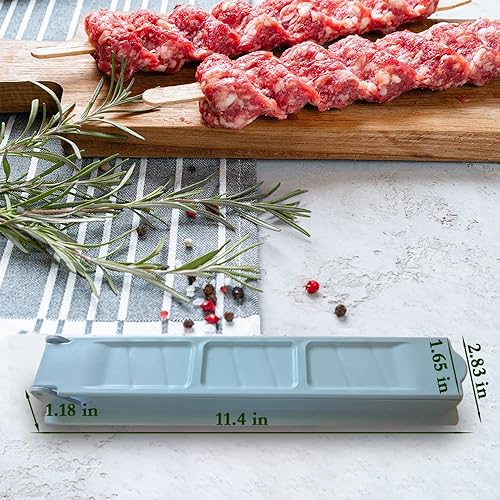 Miniatura 2 de 365Home Molde de plástico para hacer kebab, prensa para hacer brochetas de carne, brocheta de carne y barbacoa (gris)