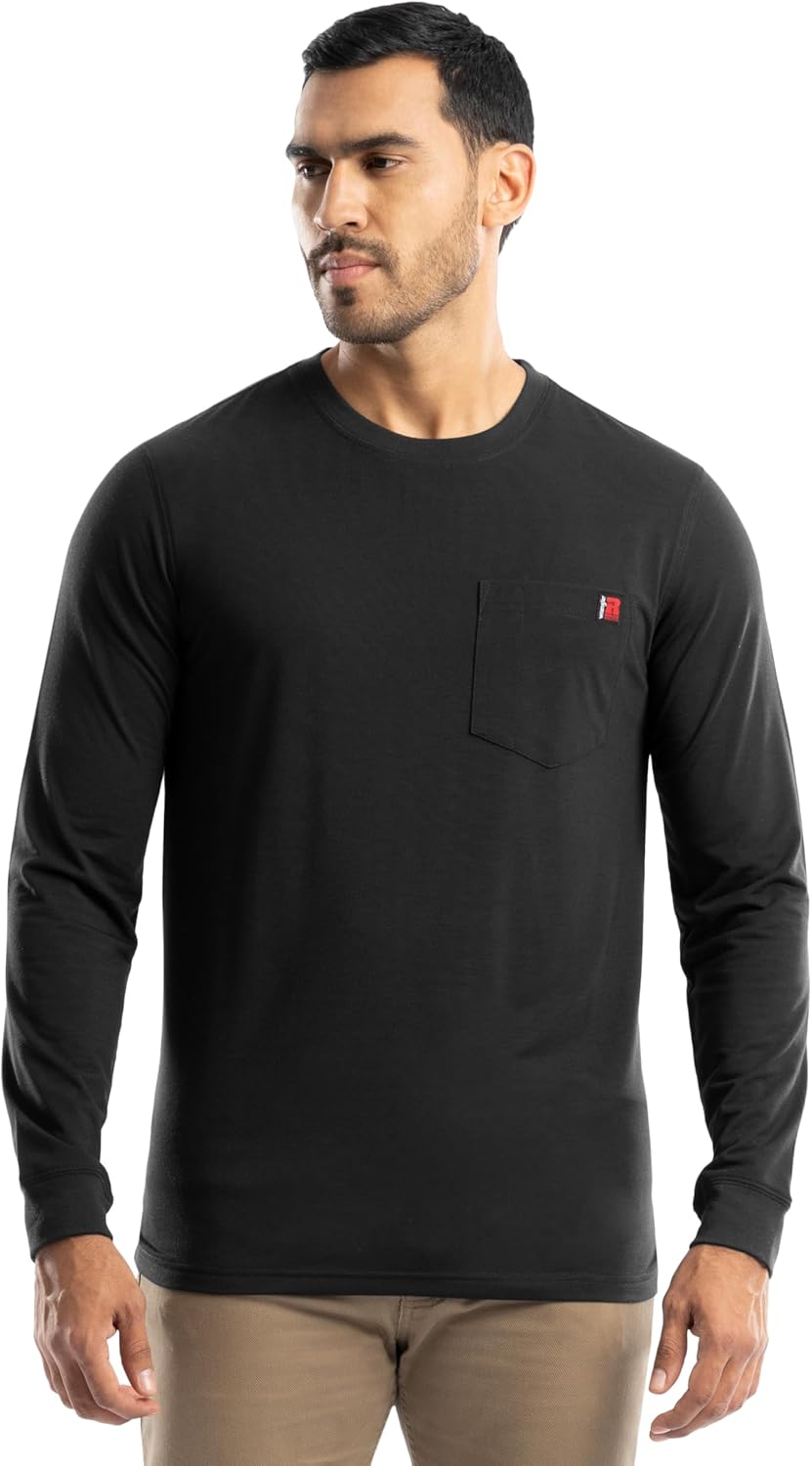 Wrangler Mens Long Sleeve Pocket T-Shirt with UPF