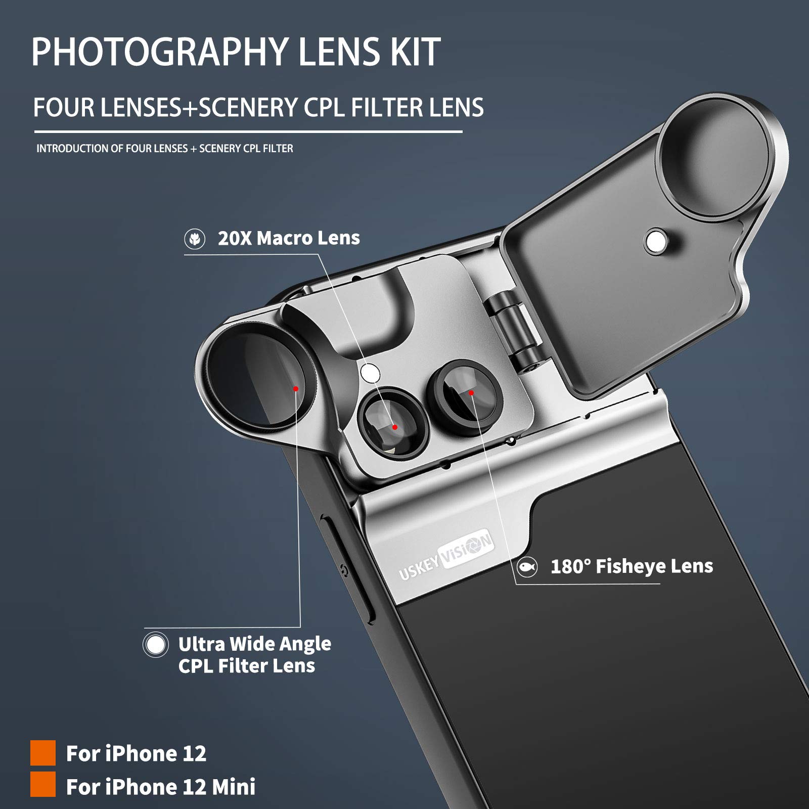 Amazon.co.jp: USKEYVISION iPhone 12専用付属レンズ ケース セット 