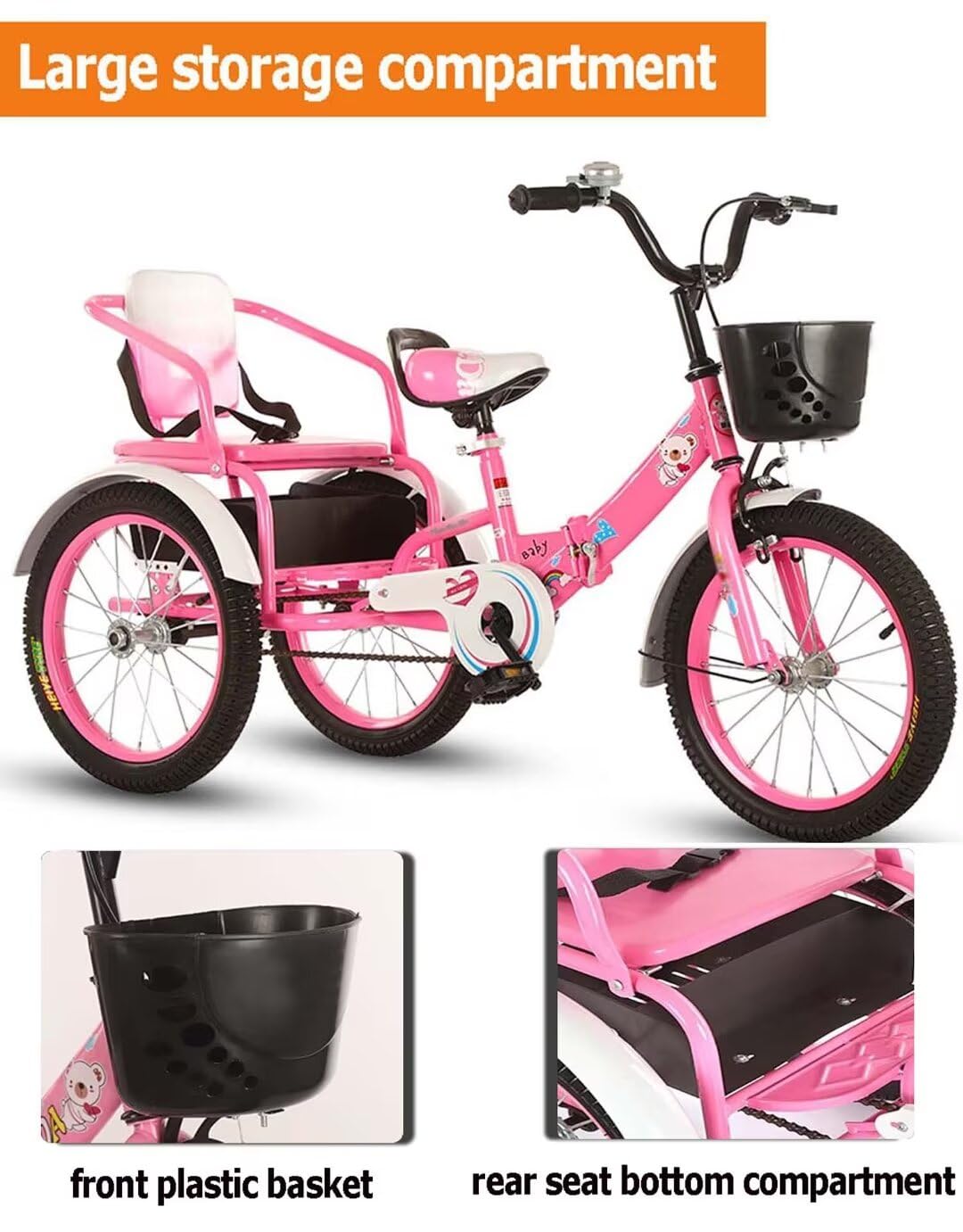 Amazon.co.jp: 老化させた 3-10 歳のための折る幼児のペダルの三輪車