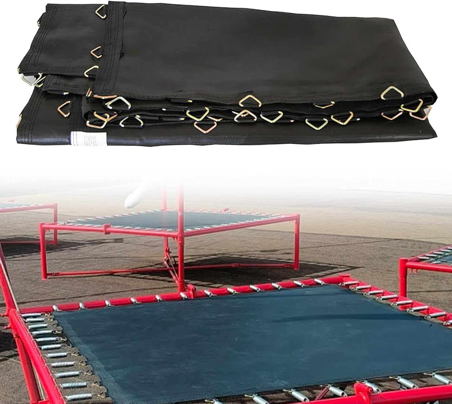 Replacement Jumping Mat Trampoline Jump Mat Outdoor Reusable Shock Absorbent Family Jumping Cushion Trampoline Jumping Cloth(321x191cm)