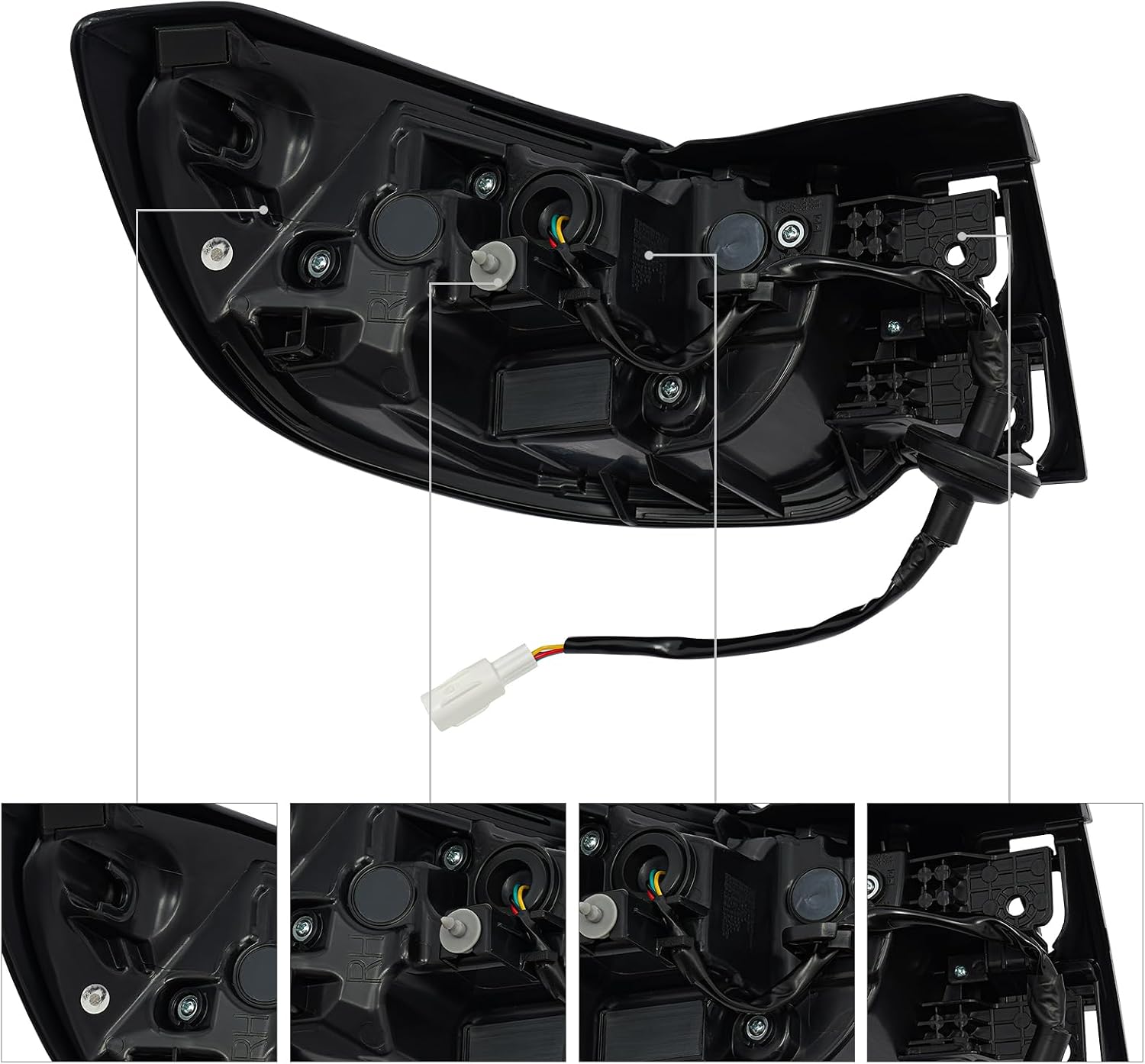 LED Tail Light Assembly for Mazda CX-50 2023 2024 Right Passenger Side Rear Tail Light Replacement w/Turn Signal Light Side Marker Lamp Red & Clear Lens Black Housing VA4051150B (Right Passenger Side)