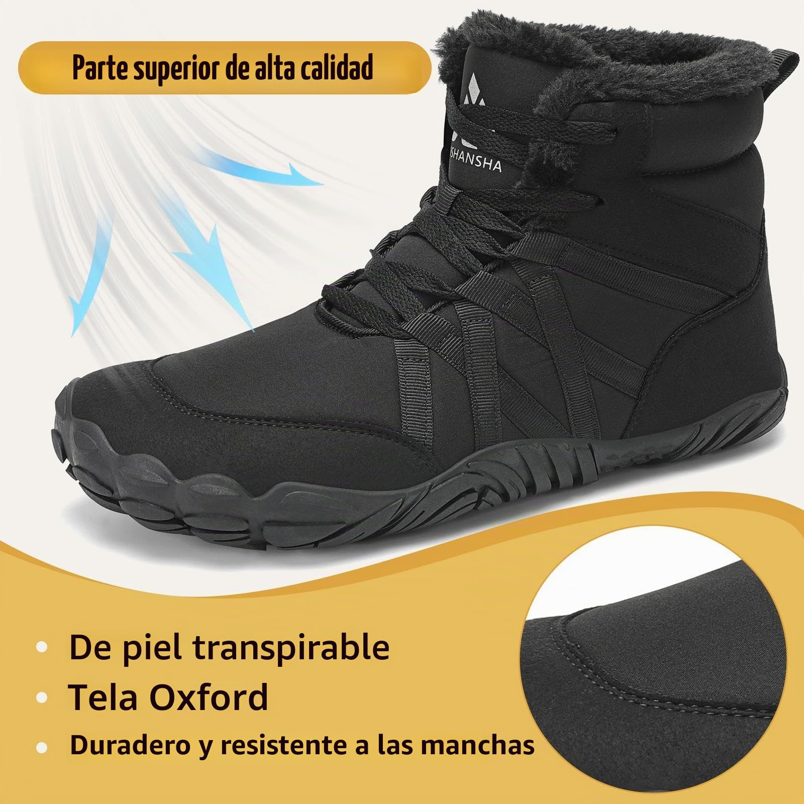 Mishansha Barefoot Botas Invierno Hombre Mujer Cálidos Gr.36-48