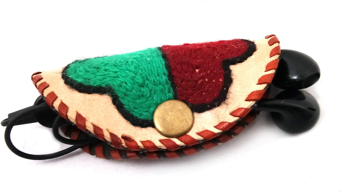 Handicraft Leather Cord Organizer, Earphone Organizer, Cable Winder, Cord Manager, Best Gifting, Made by Awarded Indian Artisan