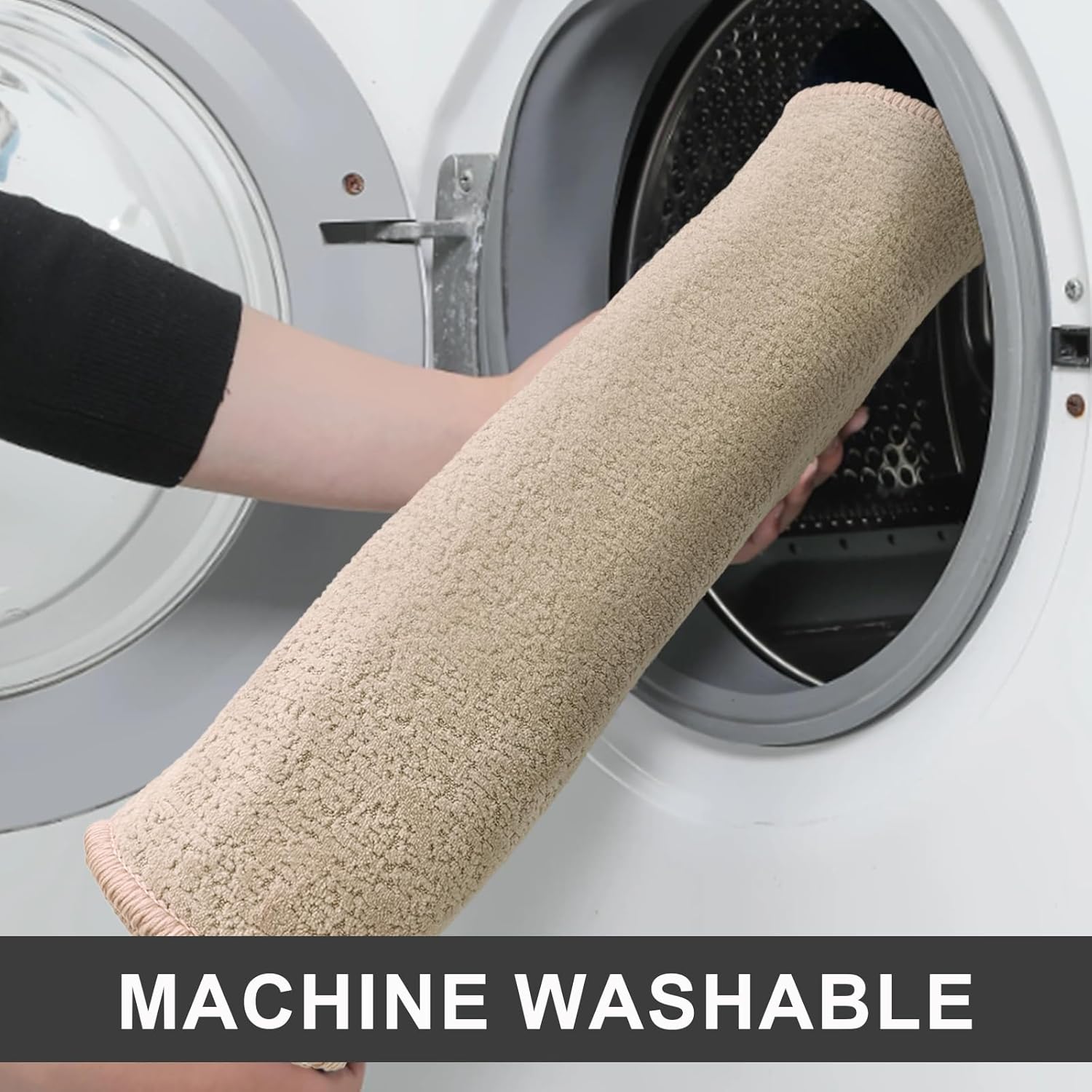 Bath Mat-Non-Slip Bathroom Floor Mats-Absorbent Quick Dry Low Pile Bathroom Rugs Fit Under Door-Bath Rug for Sink,Bathtub,Shower Room,17"×24",Light Coffee - Image 6