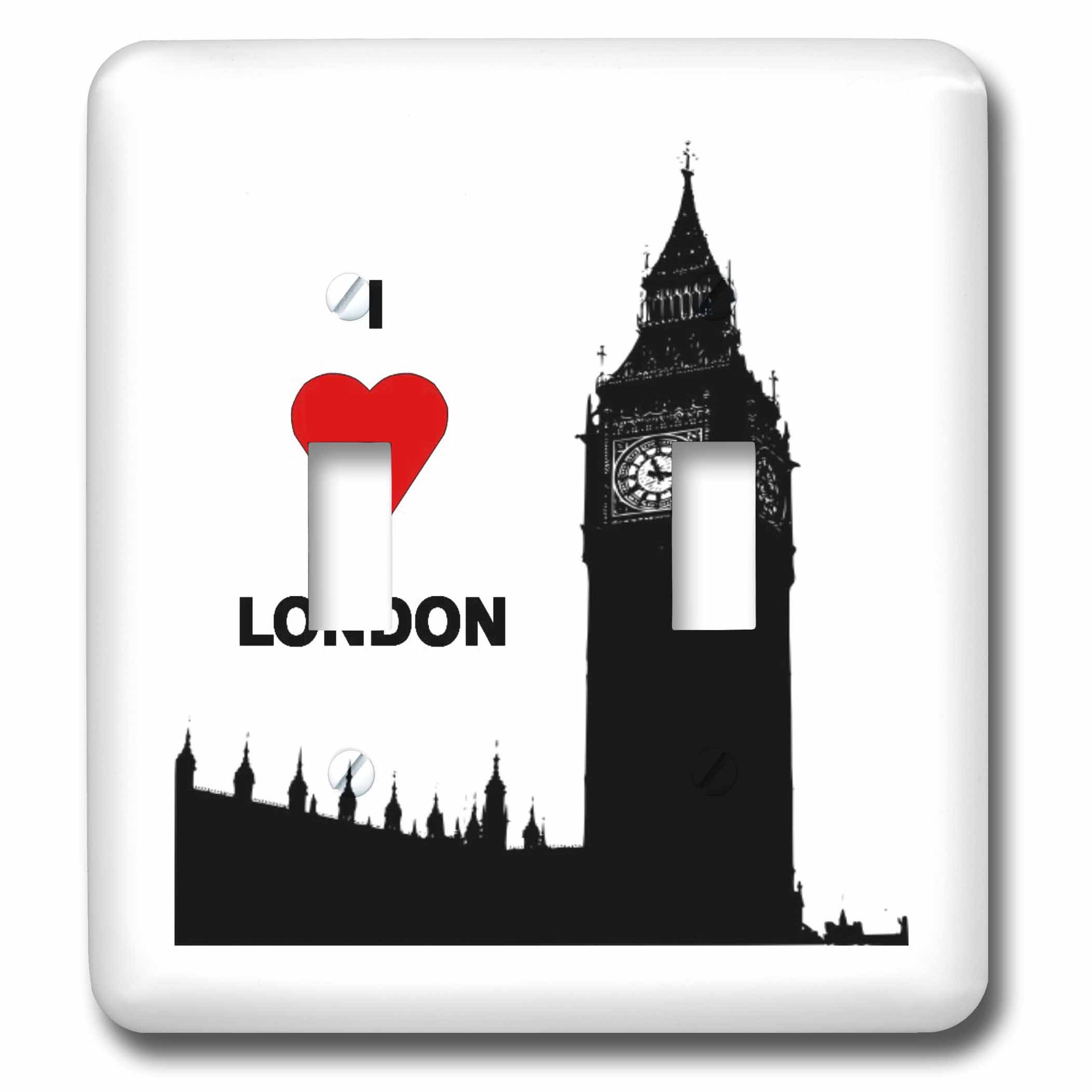 Interruptor doble decorativo 3dRose Lsp_58527_2 con diseño de Londres para salón
